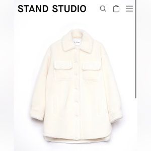STAND STUDIO Sherpa Coat White